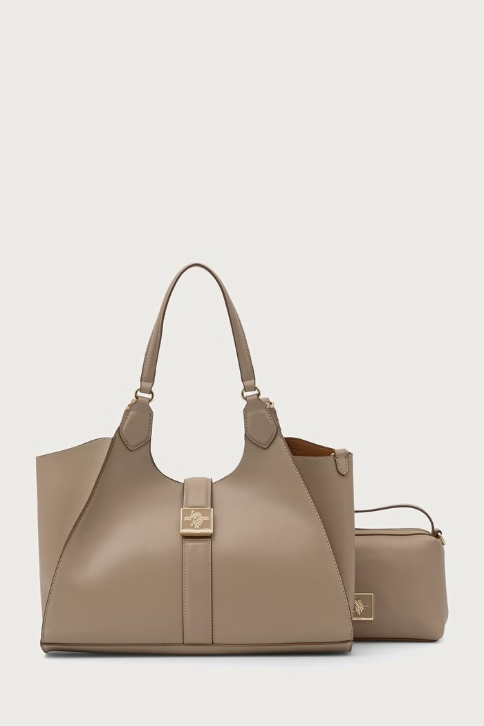 U.S. Polo Assn. Torebka shopper damska z imitacji skóry MARGARET beżowy BEUMF9043WVP