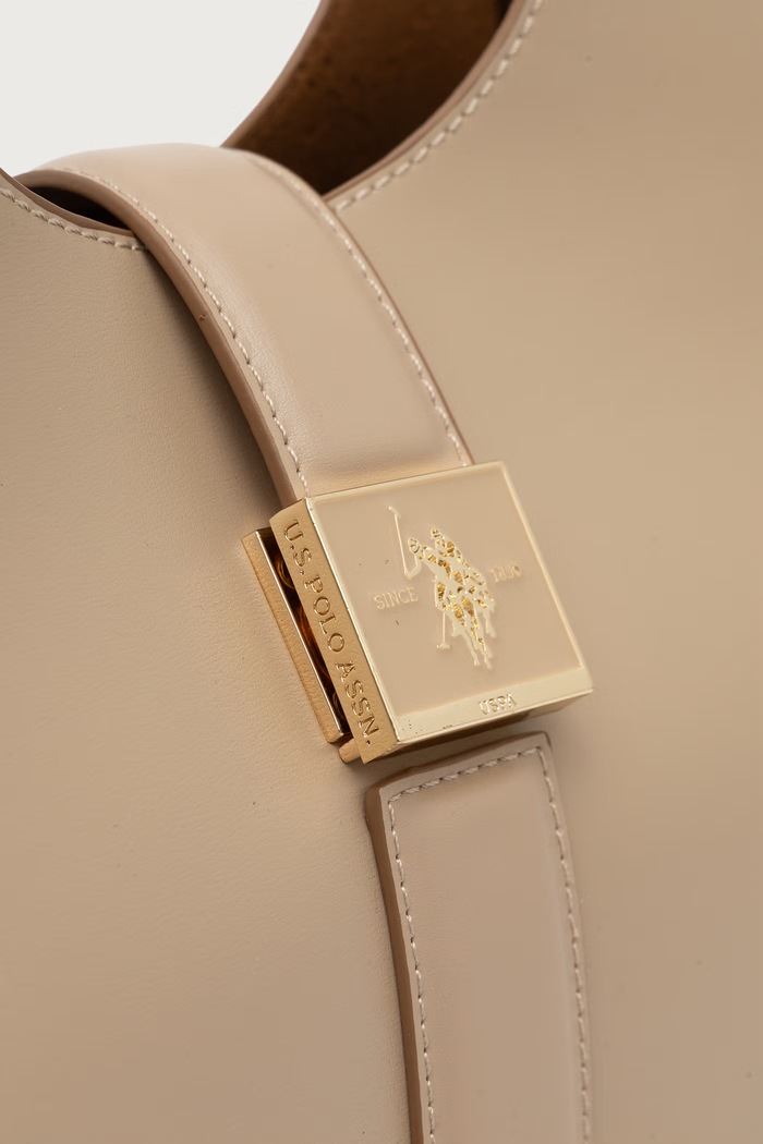 Torebka shopper damska z imitacji skóry MARGARET U.S. Polo Assn. BEUMF9043WVP beżowy