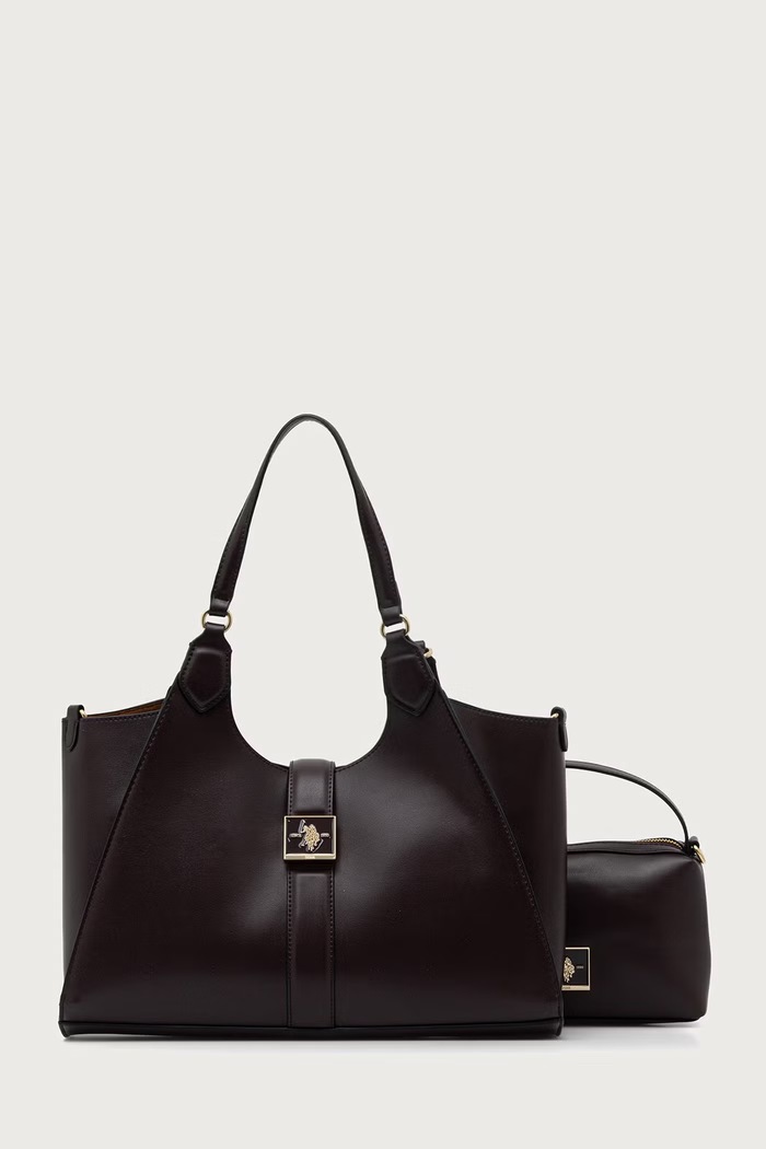 U.S. Polo Assn. Torebka shopper damska z imitacji skóry MARGARET brązowy BEUMF9043WVP