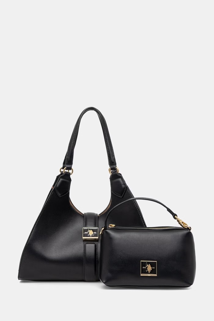 U.S. Polo Assn. Kabelka typu shopper dámska z imitácie kože MARGARET čierna BEUMF9043WVP