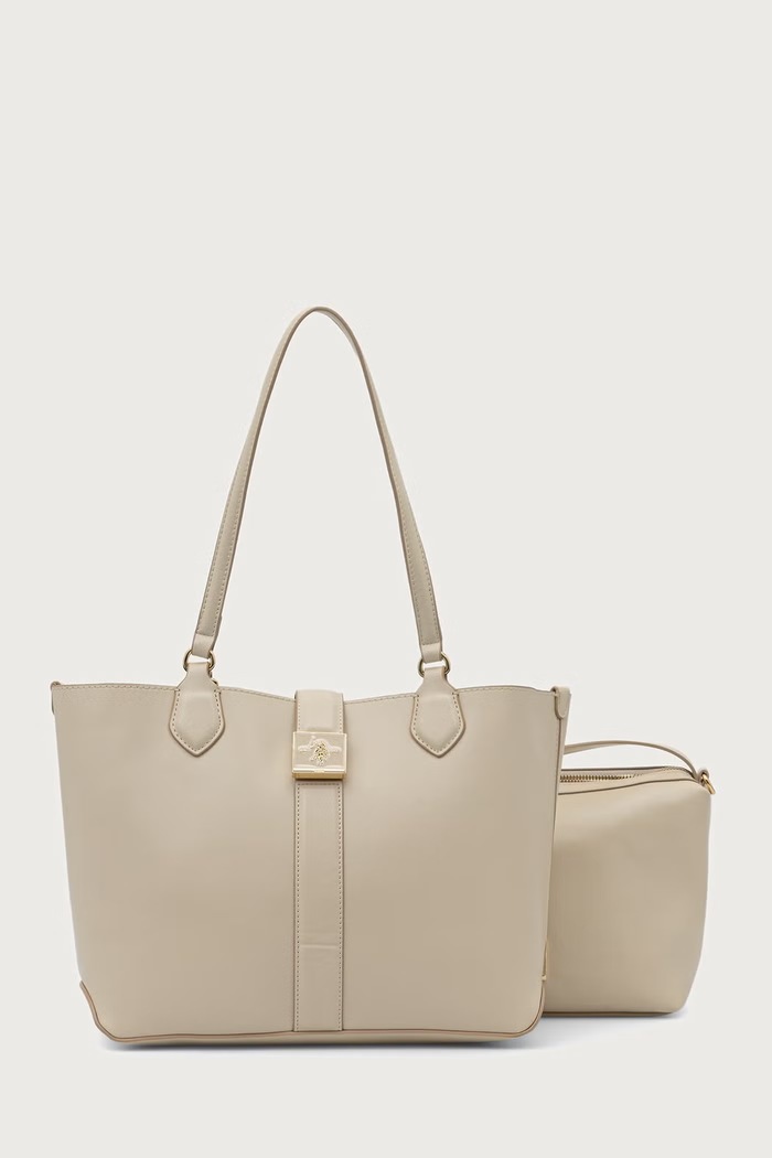 U.S. Polo Assn. Kabelka typu shopper dámska z imitácie kože MARGARET béžová BEUMF9044WVP