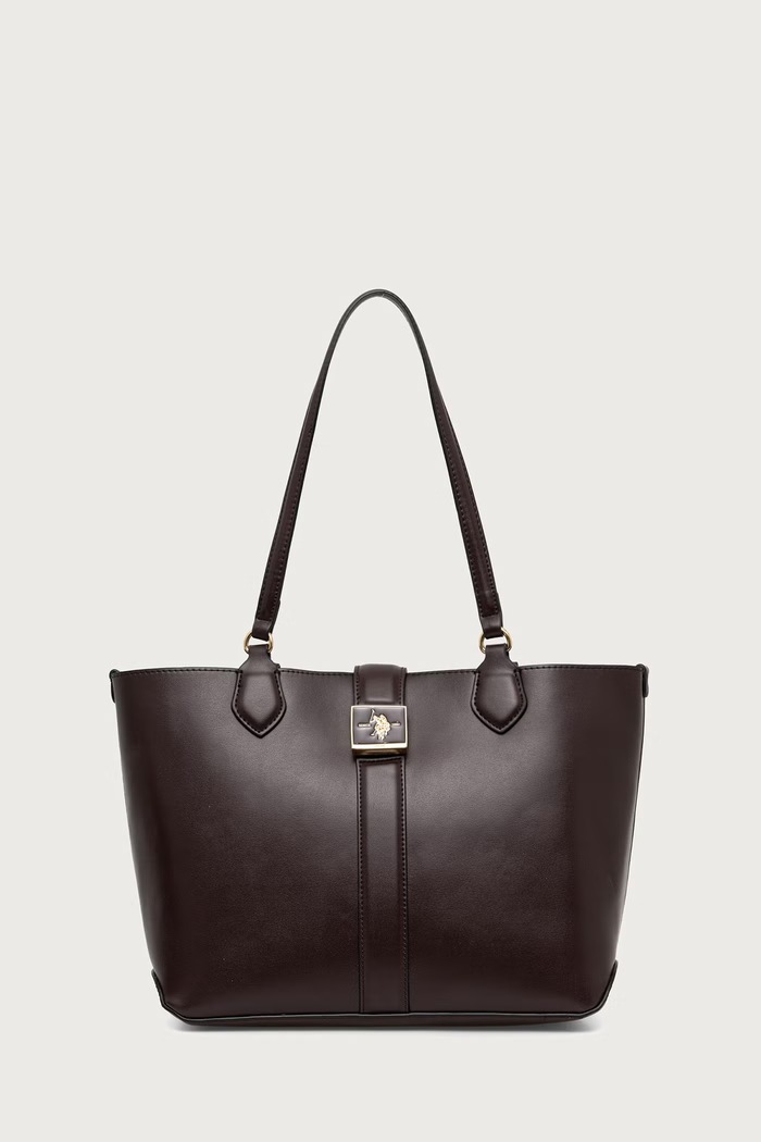 U.S. Polo Assn. Nákupní taška dámská z imitace kůže MARGARET BEUMF9044WVP hnědá SS26