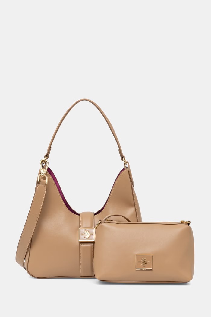 U.S. Polo Assn. crossbody kabelka dámska z imitácie kože MARGARET béžová BEUMF9045WVP