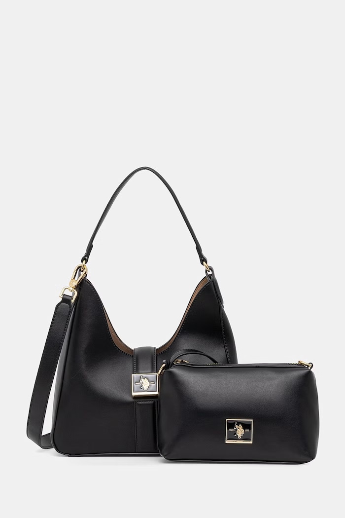 U.S. Polo Assn. geantă crossbody pentru femei, cu imitație de piele MARGARET negru BEUMF9045WVP