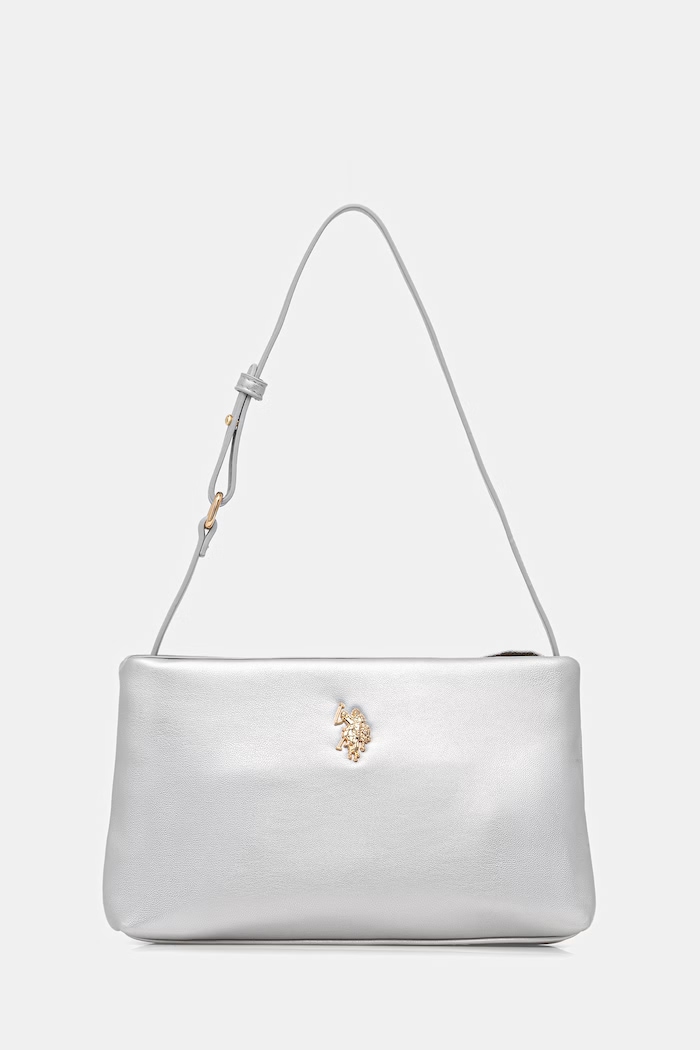 U.S. Polo Assn. torebka crossbody damska z imitacji skóry CEREMONY srebrny BEUQC6455WVP