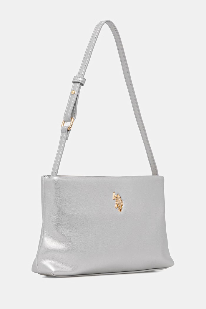 U.S. Polo Assn. torebka crossbody damska z imitacji skóry CEREMONY BEUQC6455WVP srebrny SS26