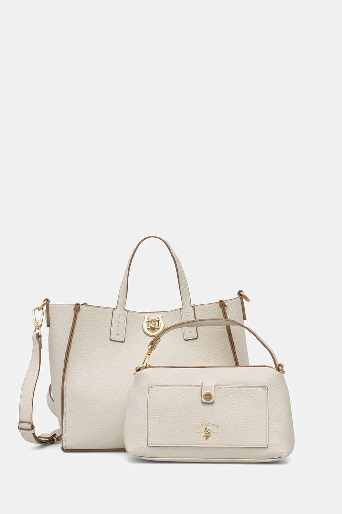U.S. Polo Assn. geantă shopper pentru femei cu imitație de piele MIDDLETON uni bej BIU0M8869WVP