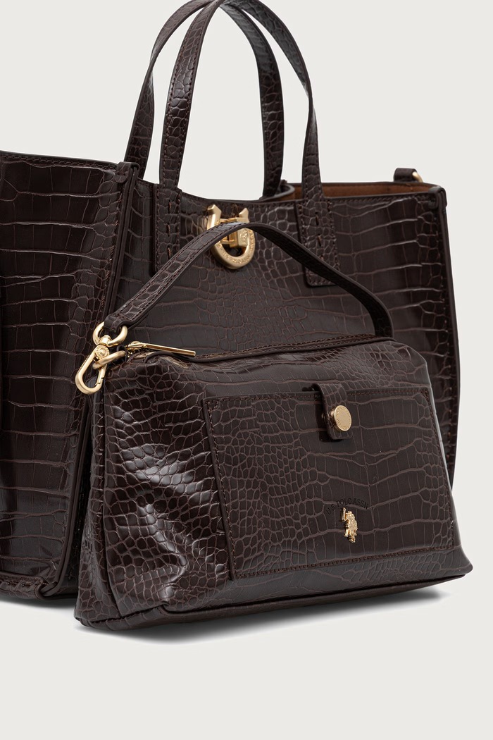 Shopper γυναικεία από απομίμηση δέρματος MIDDLETON U.S. Polo Assn. καφέ BIU0M8869WVP