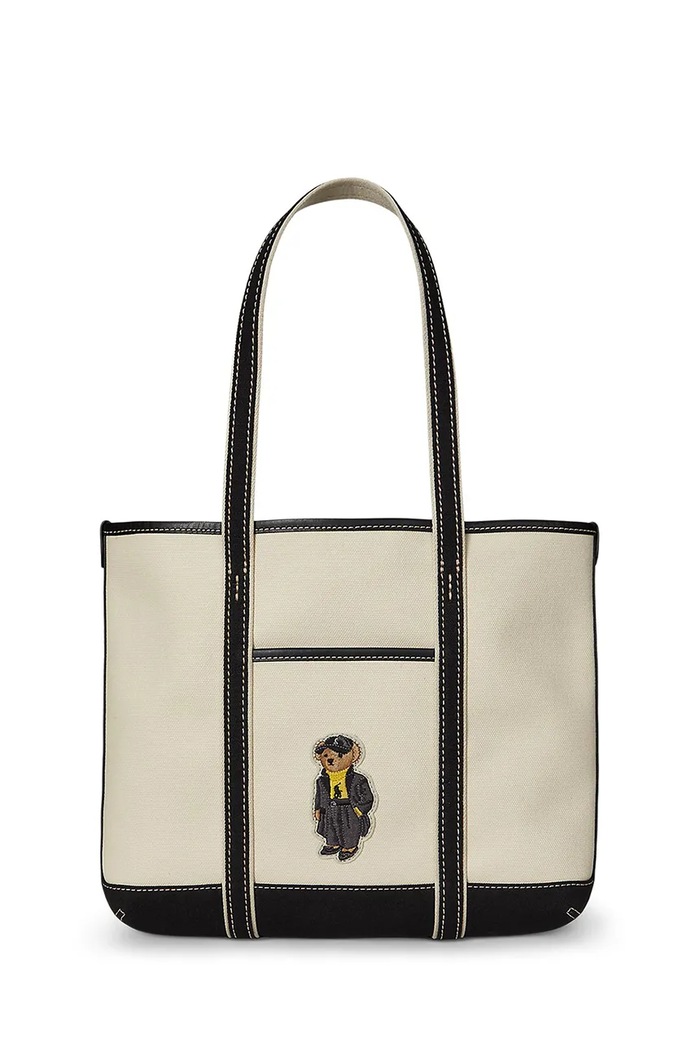 Polo Ralph Lauren torebka shopper damska bawełniana beżowy 428980460