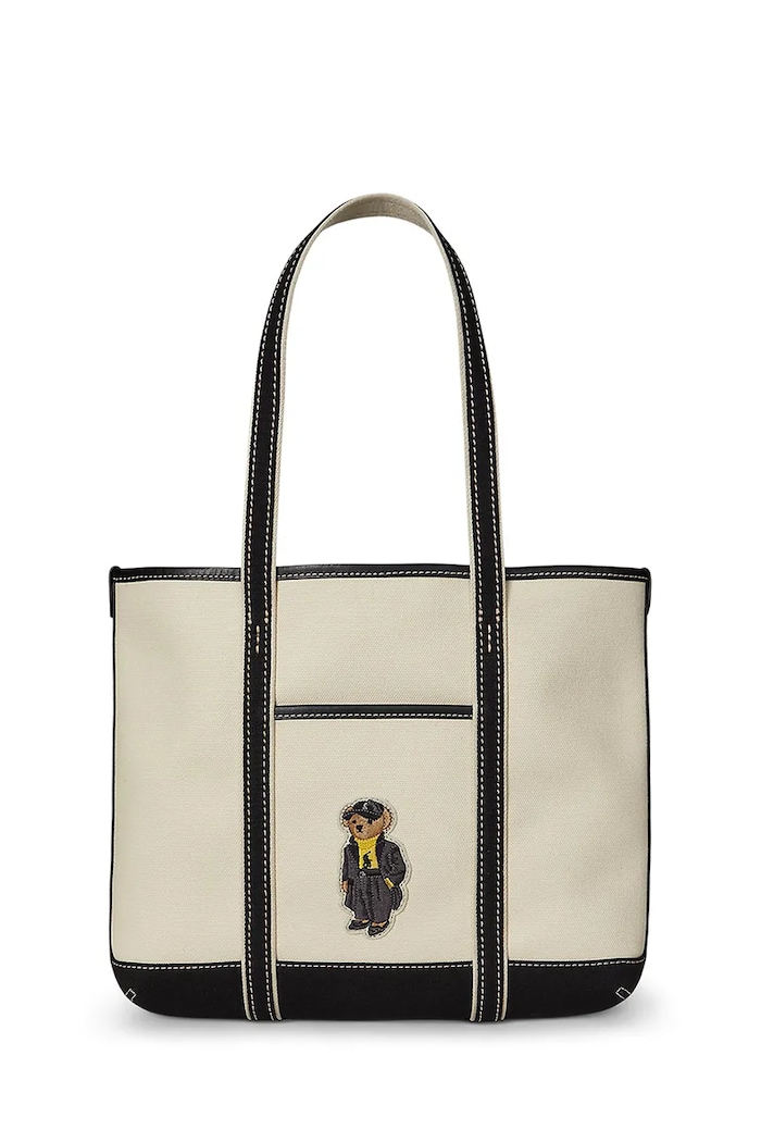 Polo Ralph Lauren torebka shopper damska bawełniana beżowy 428980460