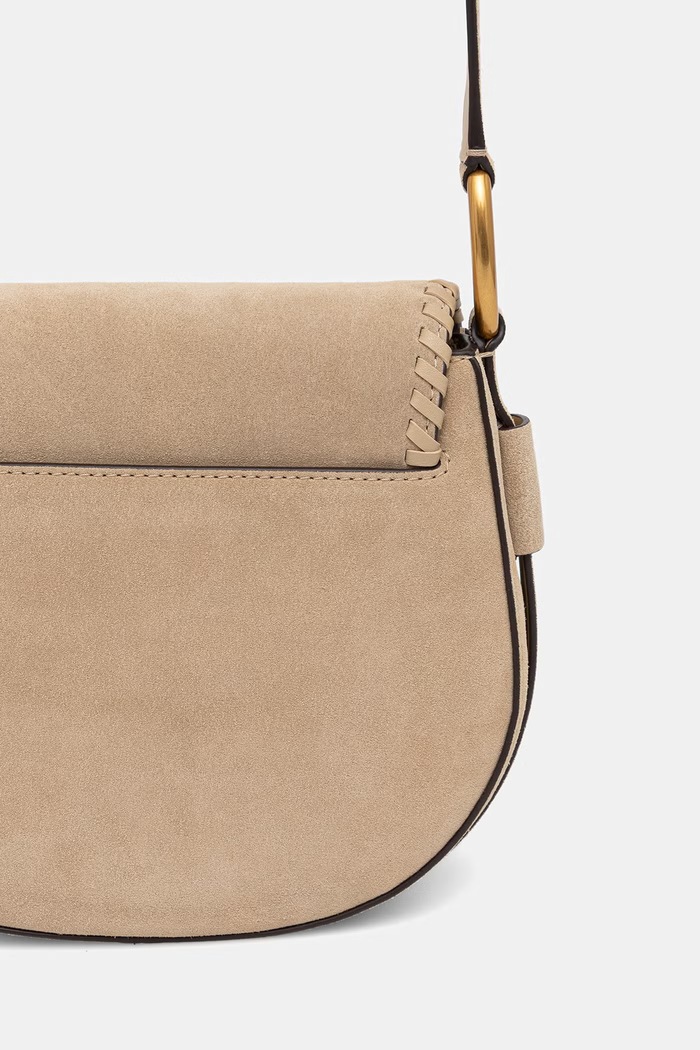 Akcesoria MICHAEL Michael Kors Torebka crossbody damska zamszowa 30S6AQ5M6O beżowy