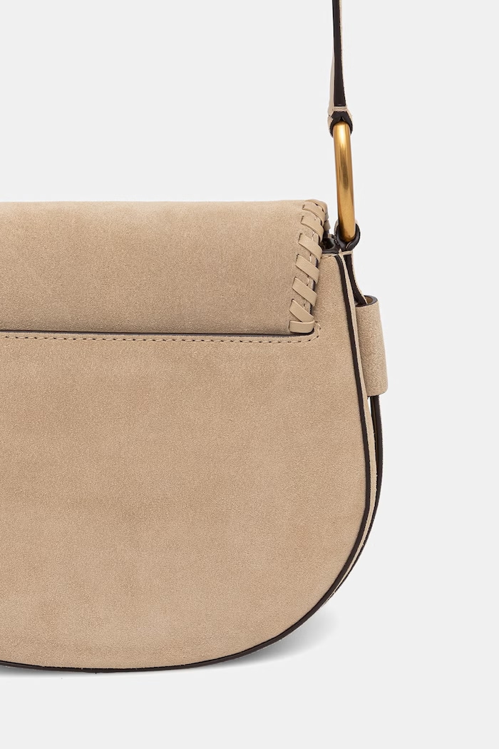 Akcesoria MICHAEL Michael Kors Torebka crossbody damska zamszowa 30S6AQ5M6O beżowy