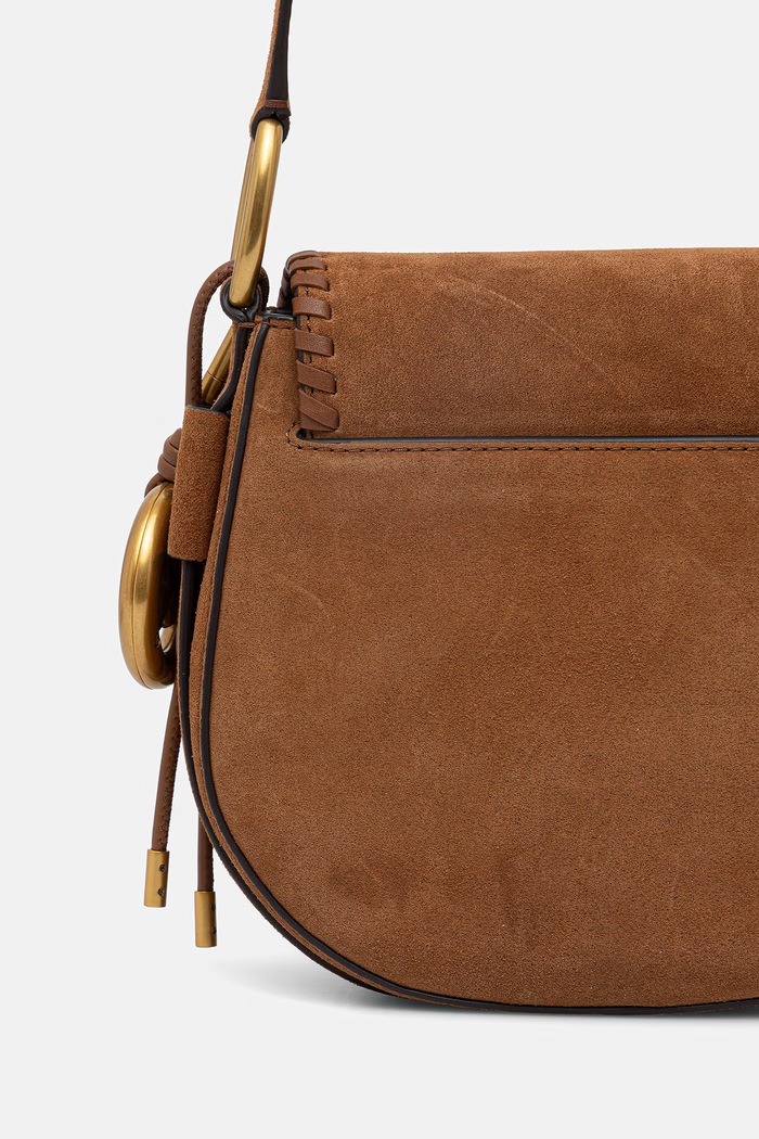 Accesorii MICHAEL Michael Kors geantă de mana din piele întoarsă 30S6AQ5M6O maro