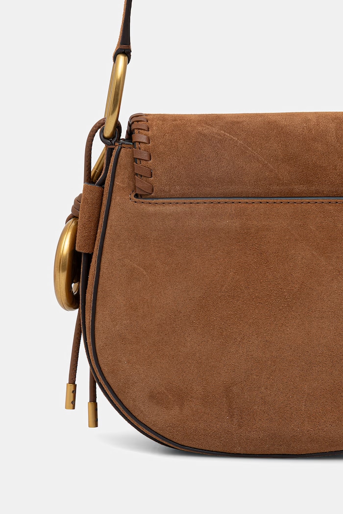 Accesorii MICHAEL Michael Kors geantă de mana din piele întoarsă 30S6AQ5M6O maro