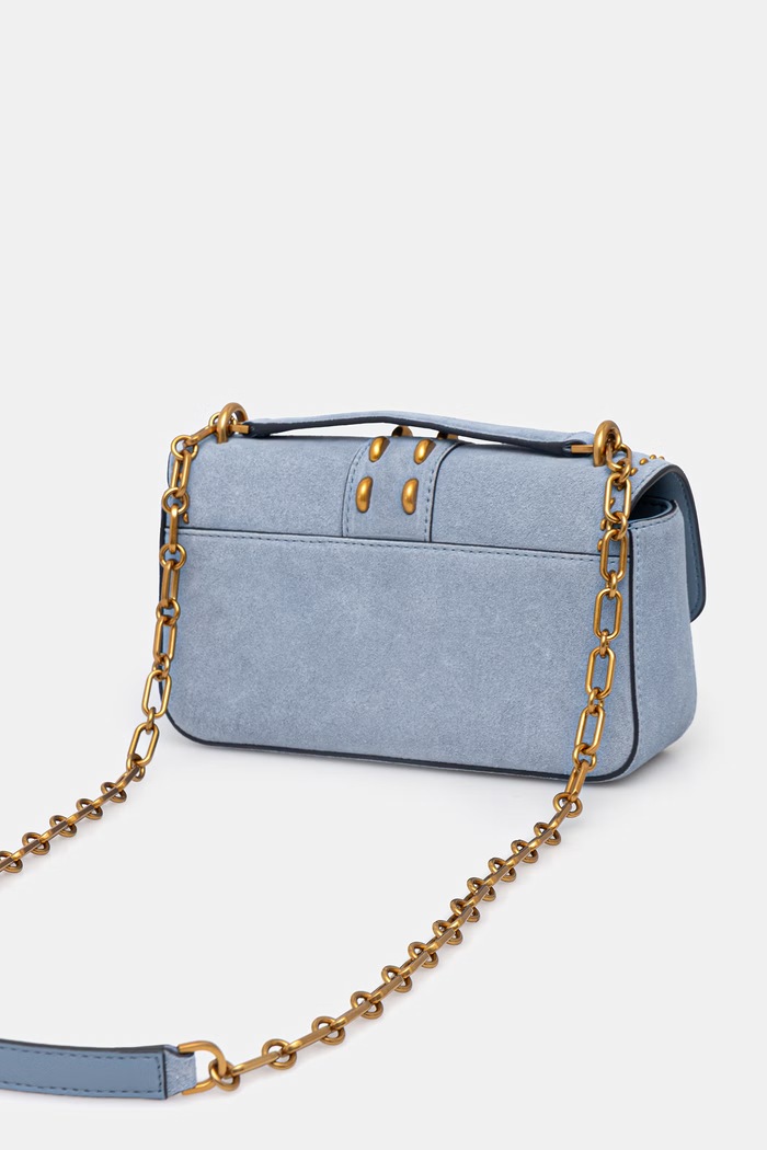 Accesorii MICHAEL Michael Kors geantă crossbody pentru femei din piele întoarsă 30S6A2RL5S turcoaz
