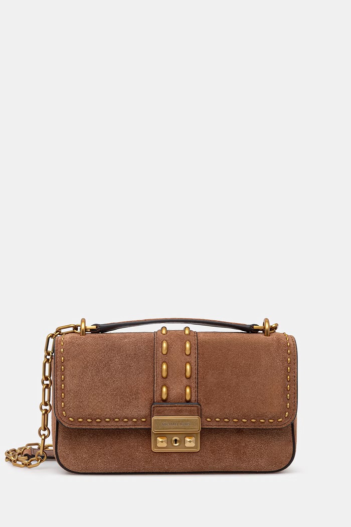 MICHAEL Michael Kors geantă de mână din piele întoarsă uni maro 30S6A2RL5S