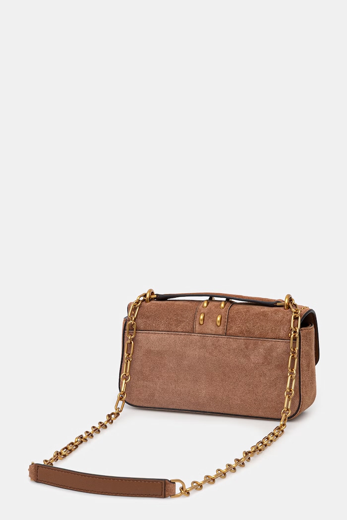 Accesorii MICHAEL Michael Kors geantă de mână din piele întoarsă 30S6A2RL5S maro