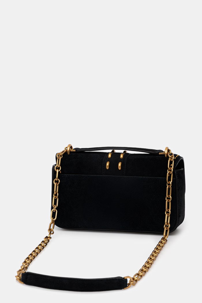 Accesorii MICHAEL Michael Kors geantă de mână din piele întoarsă 30S6A2RL5S negru