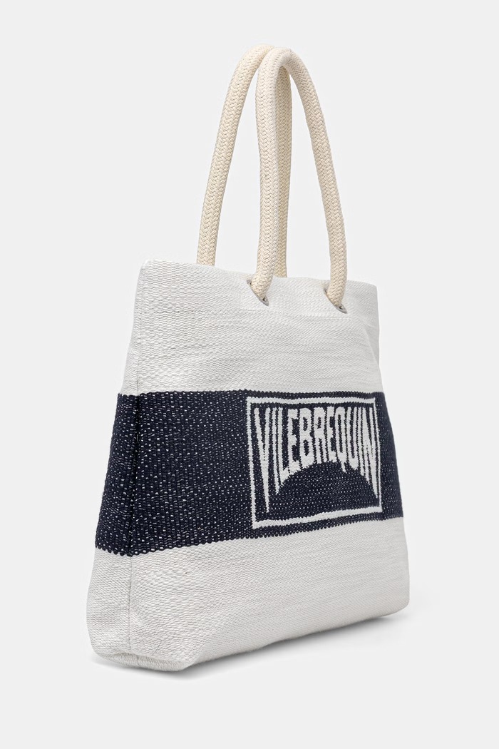 Vilebrequin kabelka typu shopper dámska bavlnená BINTA BTAE0401 biela SS26