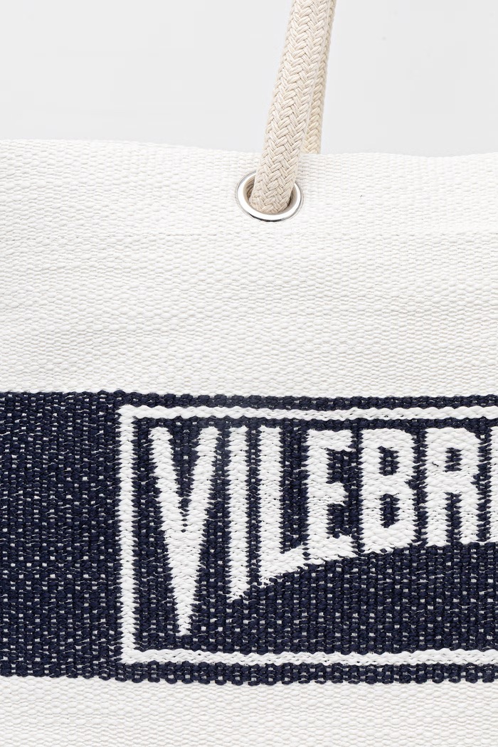 Vilebrequin kabelka typu shopper dámska bavlnená BINTA biela BTAE0401
