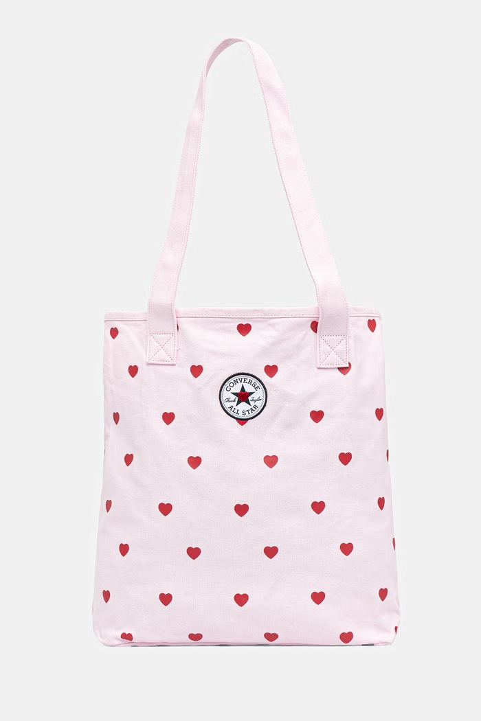 Converse Чанта тип "tote bag" женска от памук x CHUCKS IN LOVE розов MA5947