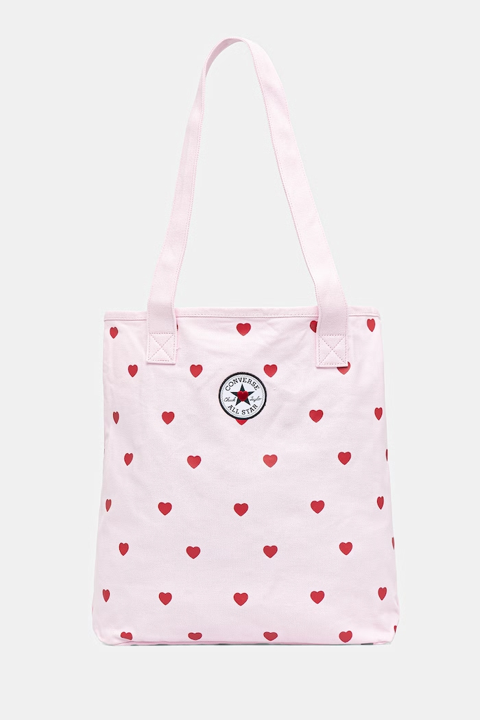 Converse Чанта тип "tote bag" женска от памук x CHUCKS IN LOVE розов MA5947