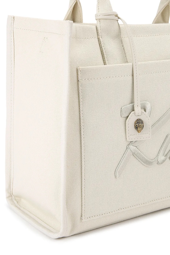 Kurt Geiger London tote bag pentru femei, din bumbac alb 5570710609