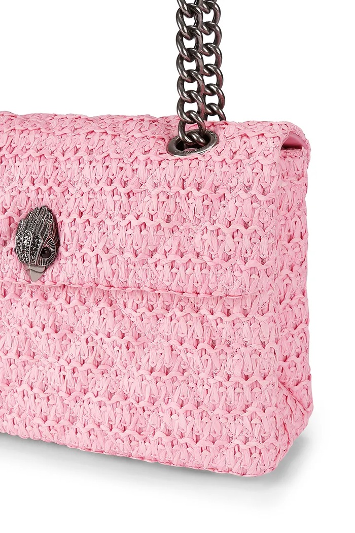 Kurt Geiger London torebka crossbody damska Raffia Kensington 5582698999 różowy