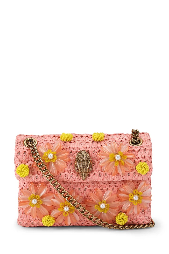 Kurt Geiger London torebka crossbody damska Raffia Mini Kensington pomarańczowy 5576896999