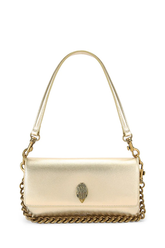 Kurt Geiger London чанта crossbody дамска от кожа Sloane Soft Shoulder Bag злато 5578861109