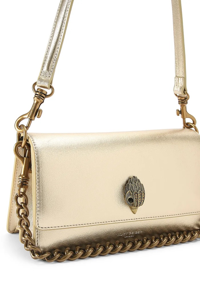 Kurt Geiger London чанта crossbody дамска от кожа Sloane Soft Shoulder Bag 5578861109 злато SS26