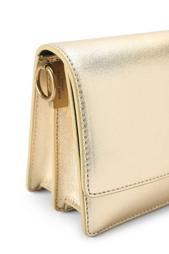 Kurt Geiger London чанта crossbody дамска от кожа Sloane Soft Shoulder Bag 5578861109 злато