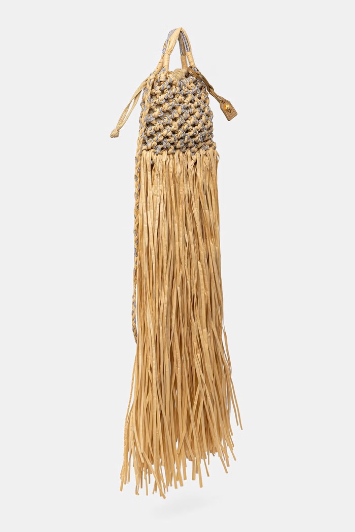 Kurt Geiger London borsa da donna Mini Macrame Crystal Bag 5032440999 giallo SS26