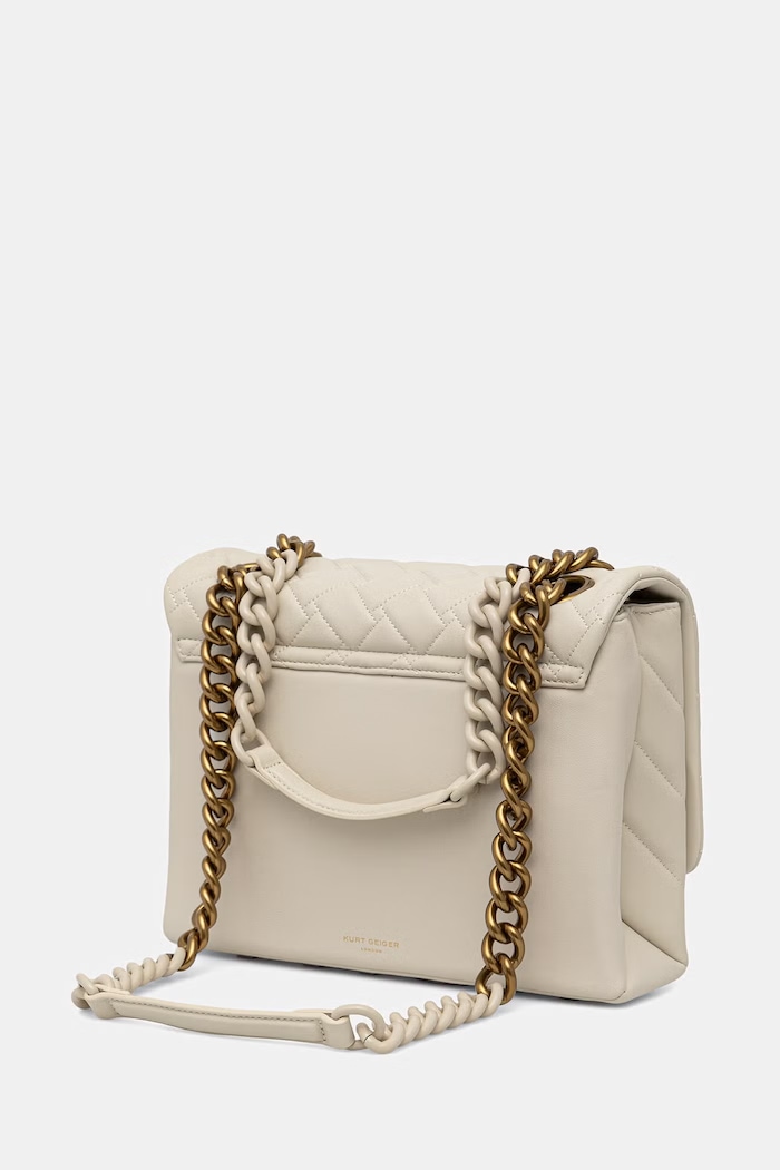 Akcesoria Kurt Geiger London torebka crossbody damska skórzana Kensington 5643741109 beżowy