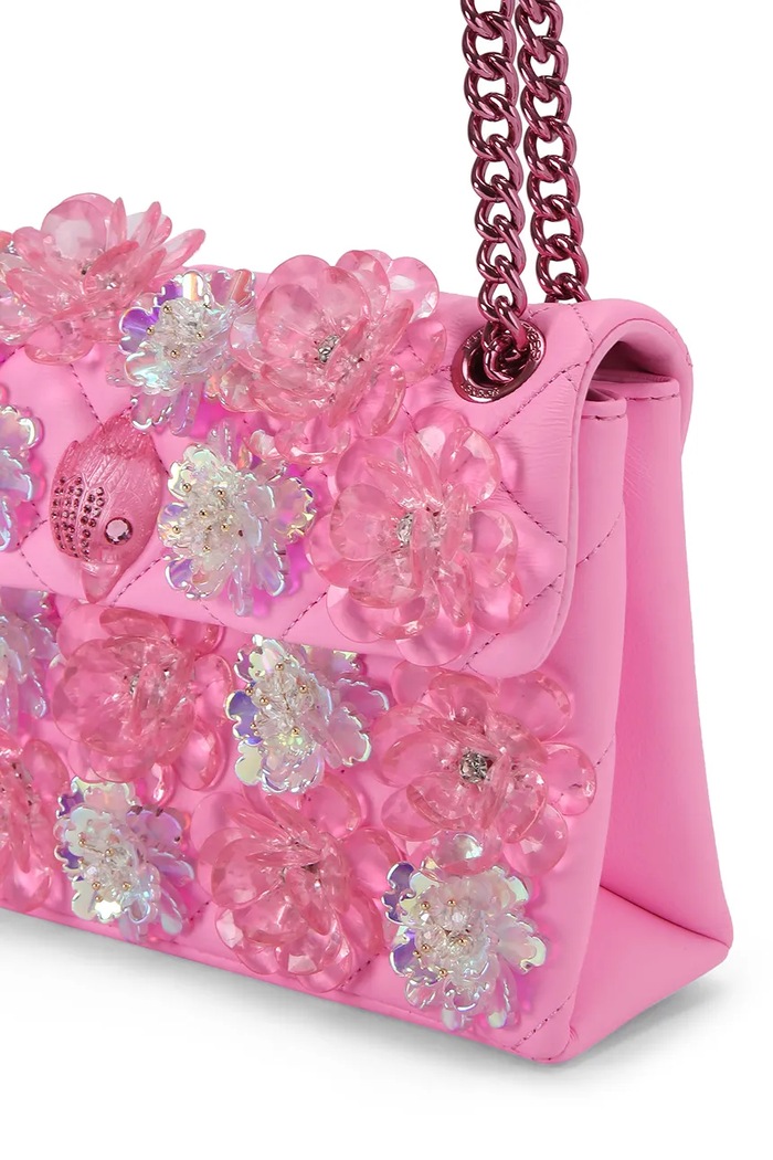 Kurt Geiger London dámska kožená crossbody kabelka Kensington 4373598109 ružová