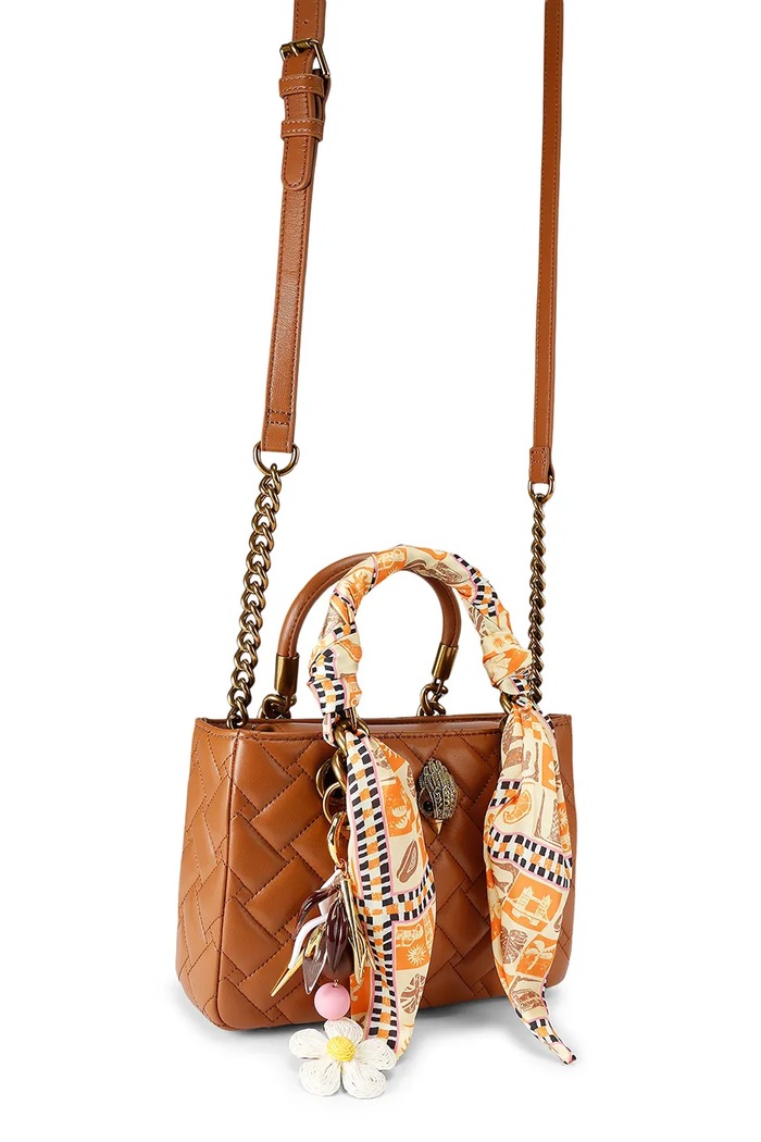Kurt Geiger London dámska kožená crossbody kabelka Kensington 4376836109 hnedá SS26