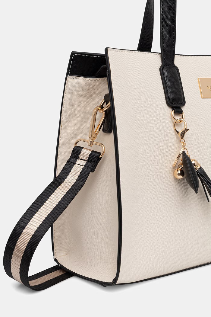 Morgan torebka shopper damska z imitacji skóry 2SAFIA beżowy SS26