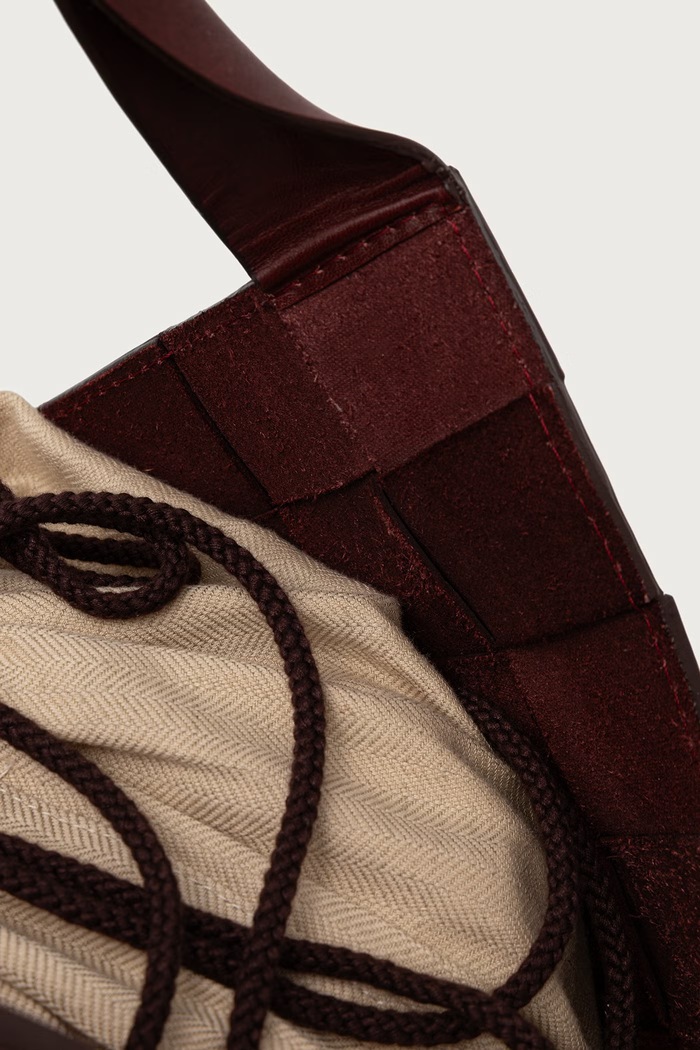 Torebka shopper damska skórzana Dragon Diffusion DGW68111 bordowy