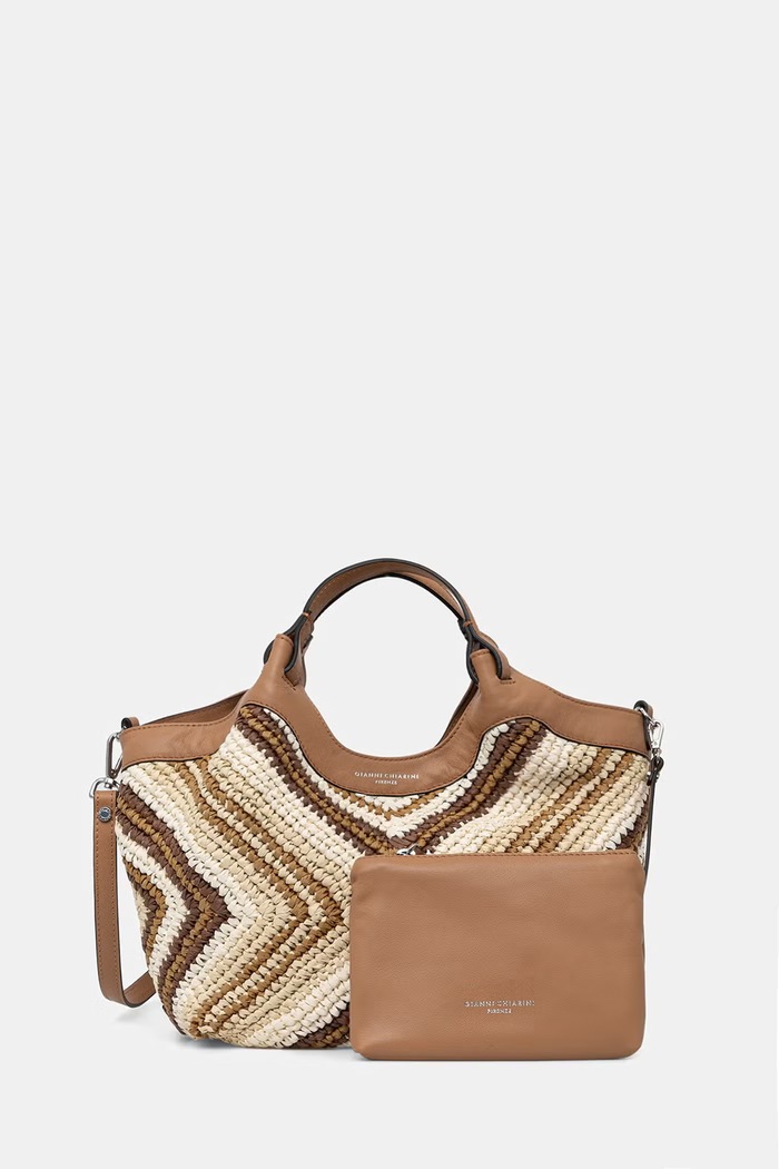 Gianni Chiarini torebka crossbody damska pleciona DUA beżowy BS.12189.DIAMIX