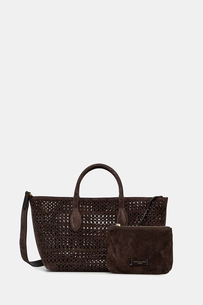 Gianni Chiarini klasična ženska torbica semiš MASHUP rjava BS.11836.CMLSR