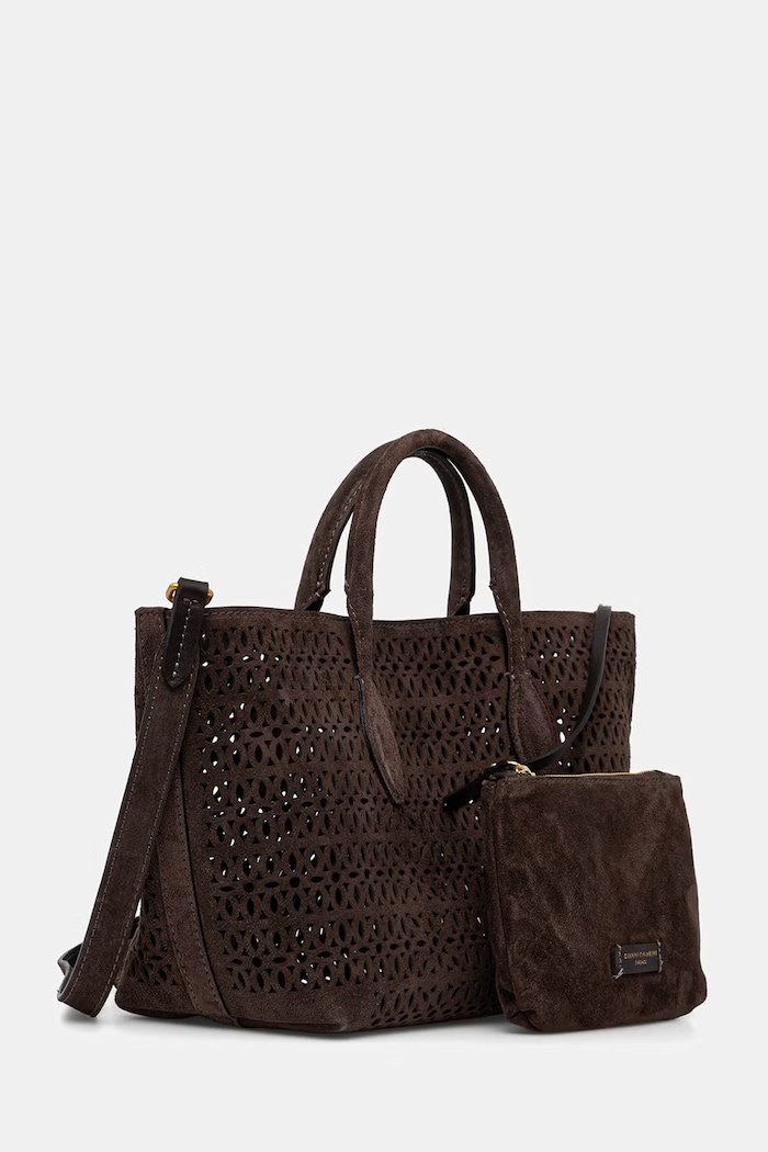 Gianni Chiarini klasična ženska torbica semiš MASHUP BS.11836.CMLSR rjava SS26