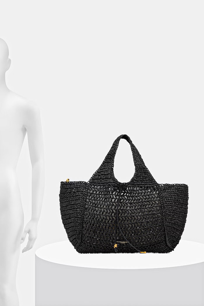 Gianni Chiarini geantă shopper pentru femei NEFELI BS.11953/COMM.STR.CRCH negru