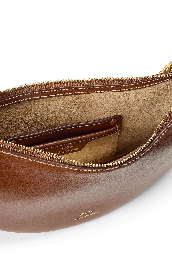 Polo Ralph Lauren torebka crossbody damska skórzana brązowy 428977210