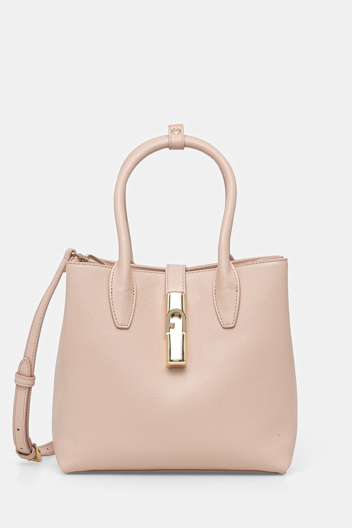 Furla dámska kožená crossbody kabelka Goccia S Tote Base 22 béžová WB01949.ARE000.4655S