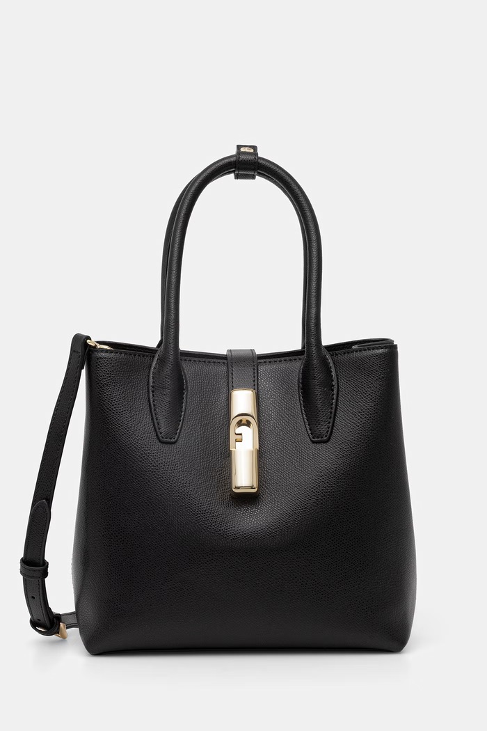 Furla crossbody kabelka dámska kožená Goccia S Tote Base 22 čierna WB01949.ARE000.O6000