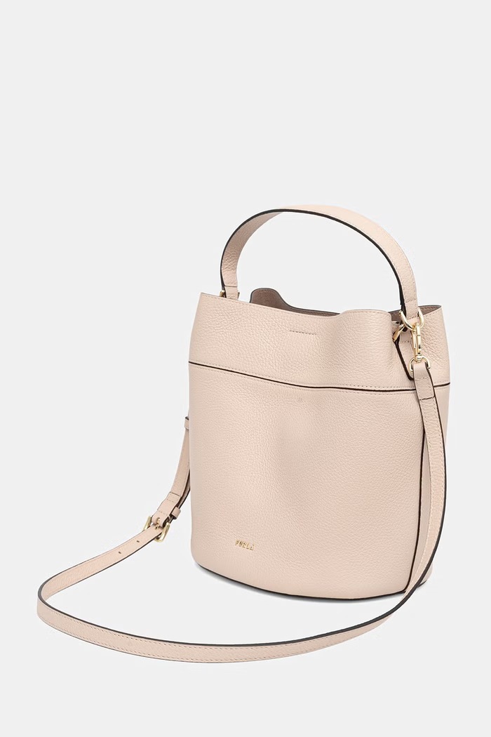 Akcesoria Furla torebka crossbody damska skórzana Amelia M Bucket Bag WB01953.HSF000.93300 beżowy