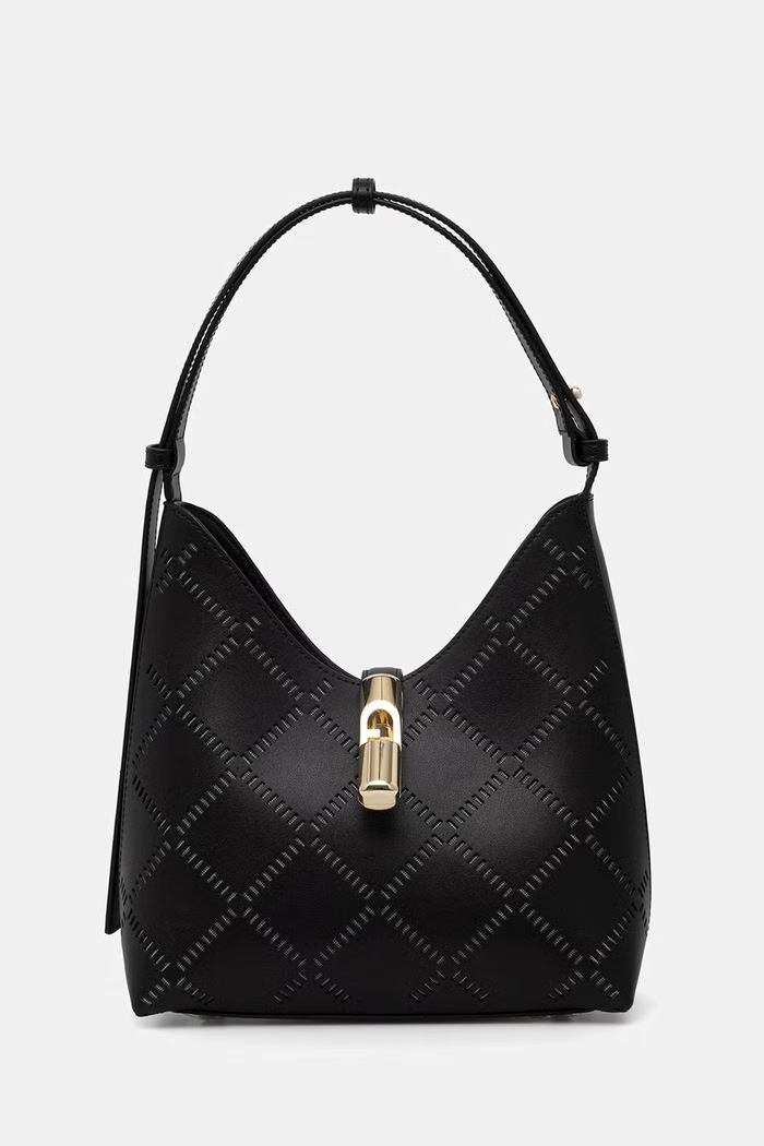 Dámska kožená kabelka Furla Goccia S Hobo čierna WB01979.BX3947.O6000