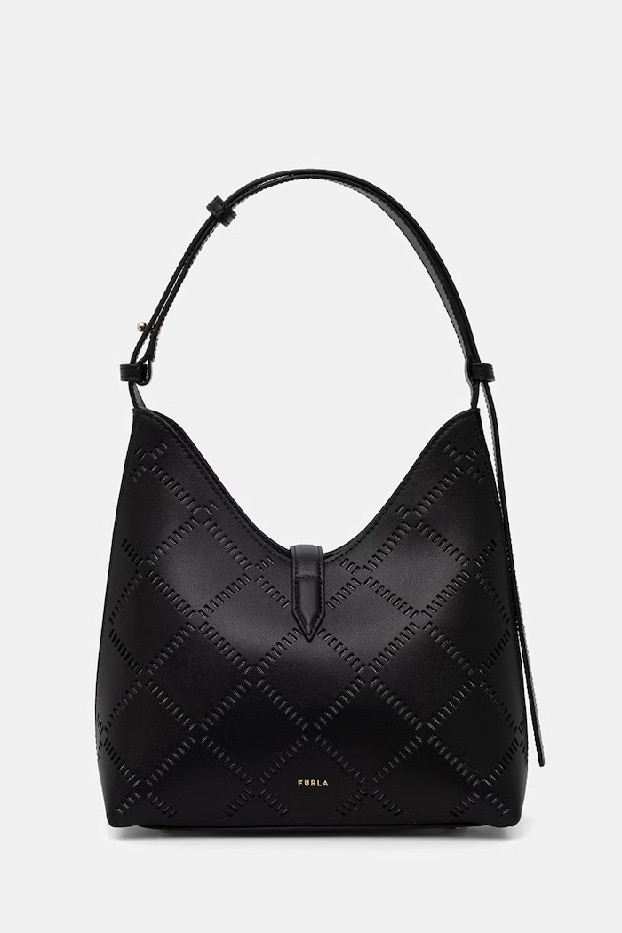 Doplnky Dámska kožená kabelka Furla Goccia S Hobo WB01979.BX3947.O6000 čierna