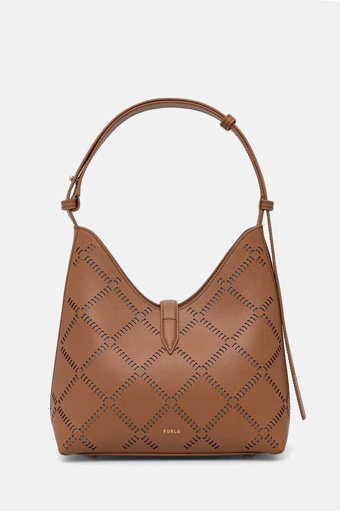 Dodaci Furla torba za žene kožna Goccia S Hobo WB01979.BX3947.RY000 smeđa