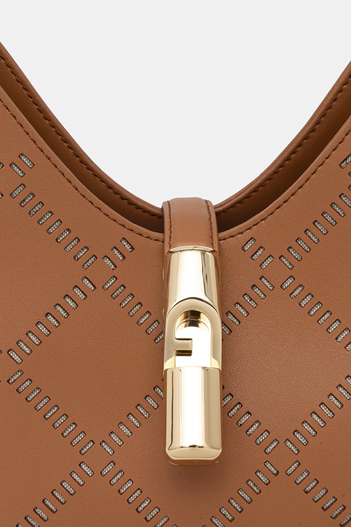Furla torba za žene kožna Goccia S Hobo smeđa WB01979.BX3947.RY000